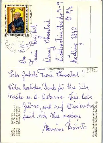 48206 - Wien - Wien , Karlskirche - gelaufen 1982