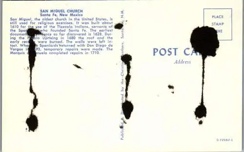 48227 - USA - Santa Fe , San Miguel Church , New Mexico - nicht gelaufen
