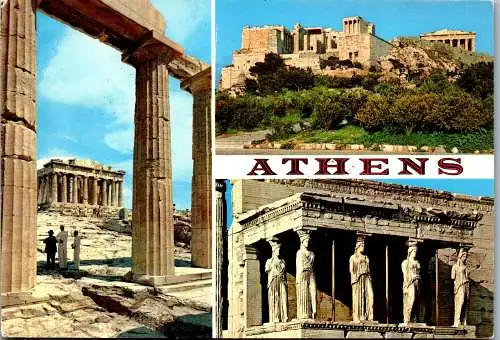 48250 - Griechenland - Athen , Parthenon , Propylaea , Caryatides - gelaufen 1974