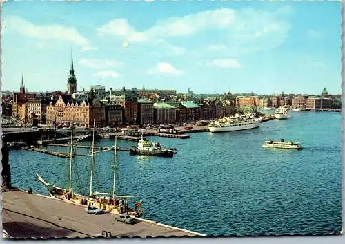 48288 - Schweden - Stockholm , Skeppsbron och Gamla Sta'n , Ship , Schiff - gelaufen 1972