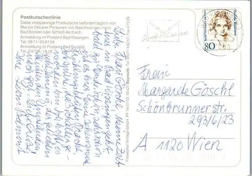 48296 - Deutschland - Bad Kissingen , Postkutsche , Postkutschenlinie , Bad Bocklet , Schloß Aschach - gelaufen 1995