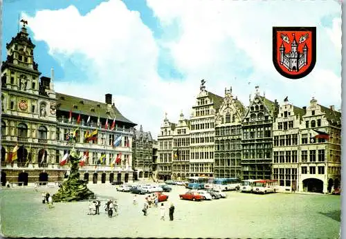 48297 - Belgien - Antwerpen , Anvers , Marktplatz , Place du Marche - gelaufen 1969