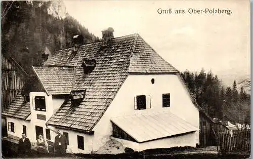 48304 - Niederösterreich - Ober-Polzberg , Gaming , Gruß aus Ober Polzberg , Oberpolzberg v. 1908 - gelaufen 1916