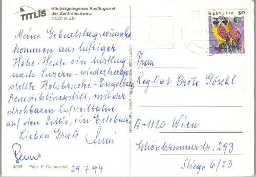 48316 - Schweiz - Titlis , Panorama - gelaufen 1994