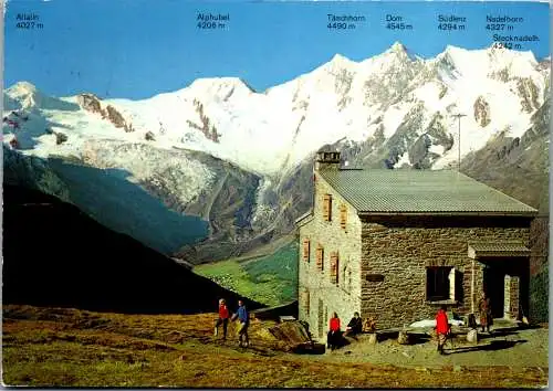 48318 - Schweiz - Weissmieshütte , mit Saas Fee , Weissmies Hütte - gelaufen 1973