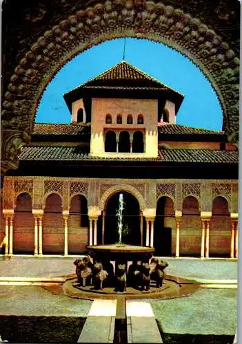 48319 - Spanien - Granada , Alhambra , Patio de los Leones , Hof der Löwen - gelaufen 1971