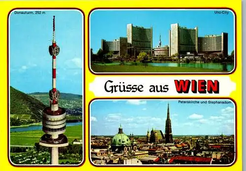 48323 - Wien - Vienna , Donauturm , Uno City , Peterskirche und Stephansdom - nicht gelaufen