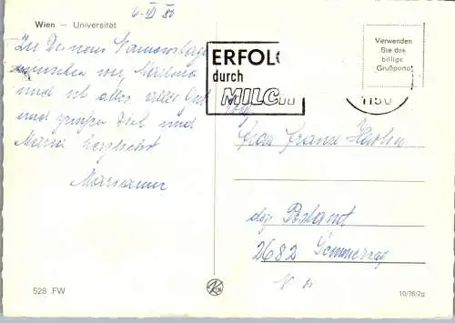 48338 - Wien - Vienna , Universität - gelaufen 1980