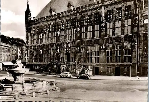 48351 - Deutschland - Bad Aachen , Rathaus mit Karlsbrunnen - nicht gelaufen