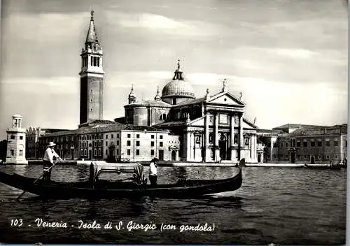 48379 - Italien - Venezia , Venedig , Isola di S. Giorgio , con Gondola - nicht gelaufen