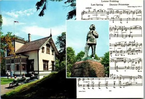 48395 - Norwegen - Bergen , Trollhaugen og statue av E. Grieg - nicht gelaufen