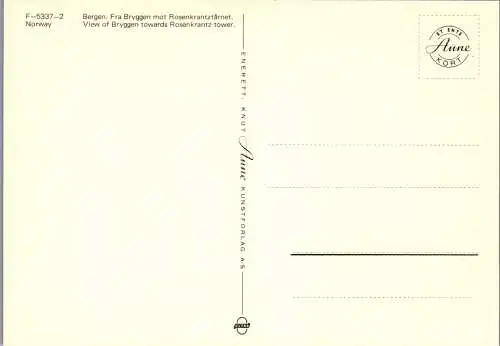 48396 - Norwegen - Bergen , Frau Bryggen mot Rosenkrantztarnet - nicht gelaufen