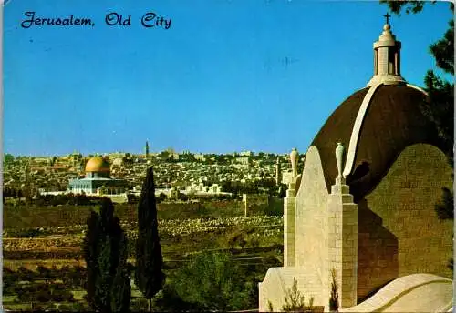 48403 - Israel - Jerusalem , View of the old City from Dominus Flevit - gelaufen 1981