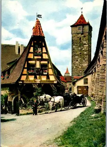 48421 - Deutschland - Rothenburg o. d. Tauber , Alte Schmiede mit Wehrgang - gelaufen 1979