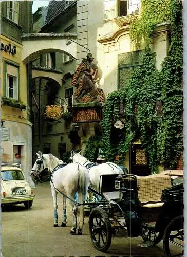 48432 - Wien - Vienna , Griechenbeisel , Fleischmarkt , Pferdewagen - nicht gelaufen