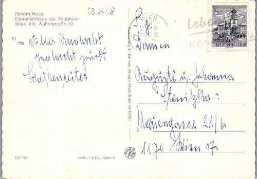 48468 - Wien - Vienna , Palloti Haus , Exerzitienhaus der Pallottiner , Wien XIII - gelaufen 1968