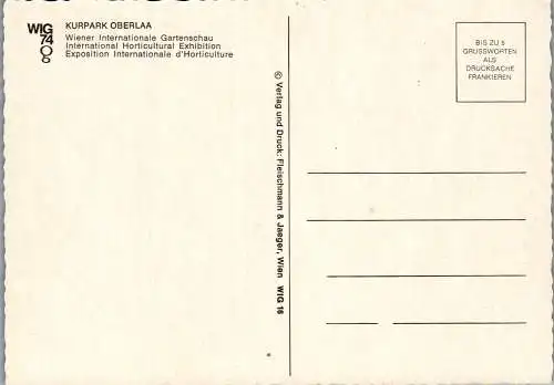48483 - Wien - Vienna , Wiener Internationale Gatenschau , Kurpark Oberlaa - nicht gelaufen 1974