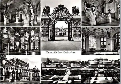 48489 - Wien - Vienna , Schloss Belvedere , Mehrbildkarte - gelaufen 1968