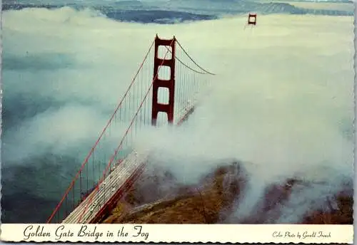 48500 - USA - San Francisco , Golden Gate Bridge in the Fog - gelaufen 1970