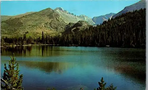 48504 - USA - Colorado , Bear Lake with Long's Peak in the background - gelaufen 1970