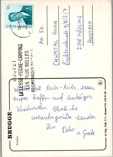 48507 - Belgien - Brugge , Walplaats , Pferdewagen  - gelaufen 1996