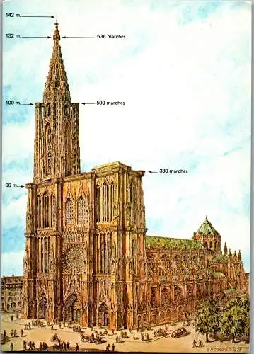 48512 - Frankreich - Strasbourg , Strassburg , La Cathedrale de Strasbourg - gelaufen 1991