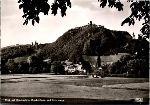 48557 - Deutschland - Königswinter , Blick auf Drachenfels , Drachenburg und Petersburg - nicht gelaufen
