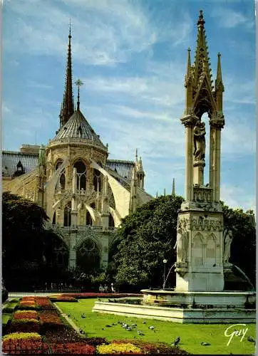 48591 - Frankreich - Paris , Le chevet de la cathedrale Notre Dame - gelaufen 1991