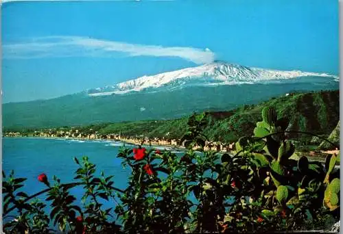 48593 - Italien - Taormina , Panorama con Etna - gelaufen