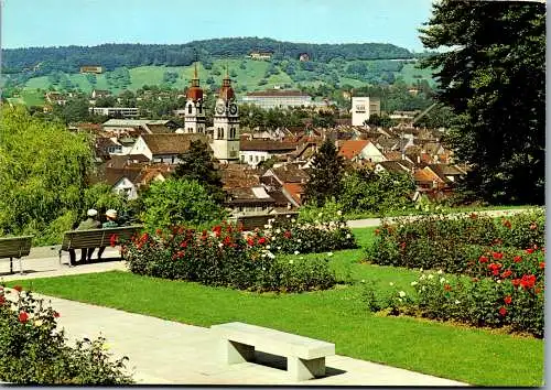 48596 - Schweiz - Winterthur , Ausblick vom Rosengarten - gelaufen 1985