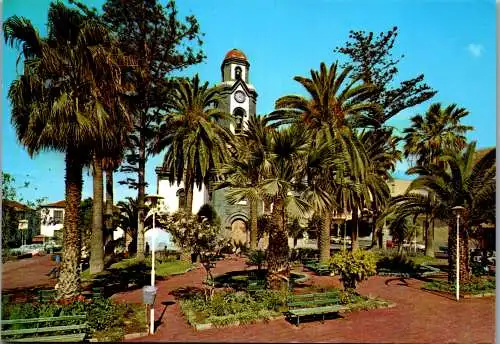 48606 - Spanien - Teneriffa , Tenerife , Puerto de la Cruz , Plaza de la Iglesia - gelaufen