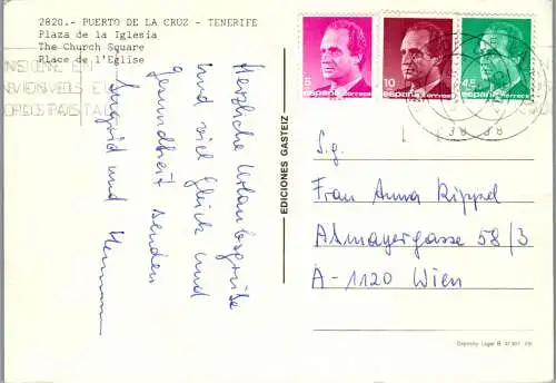 48606 - Spanien - Teneriffa , Tenerife , Puerto de la Cruz , Plaza de la Iglesia - gelaufen