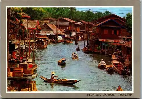 48614 - Thailand - Floating Market , Group of Villagers Houses near a Canal or Khlong - gelaufen