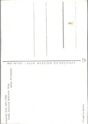 48622 - Künstlerkarte - Alexander Pock , signiert , Piaffe , Spanische Reitschule Wien - nicht gelaufen