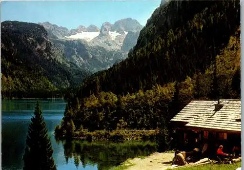 48720 - Oberösterreich - Gosausee , mit Dachstein , Jausenstation Klackl Hütte - gelaufen