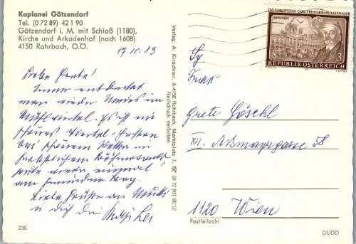 48721 - Oberösterreich - Rohrbach , Kaplanai Götzendorf - gelaufen 1983