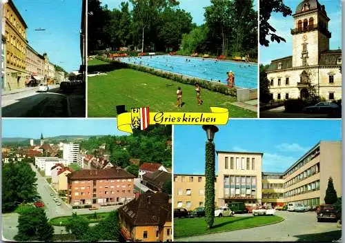 48726 - Oberösterreich - Grießkirchen , Freibad , Schwimmbad , Mehrbildkarte - gelaufen 1979