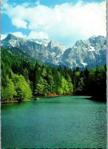 48731 - Oberösterreich - Grünau , im Almtal , Hetzautal , Großer Ödsee mit Großem Priel und Schermberg - gelaufen 1964