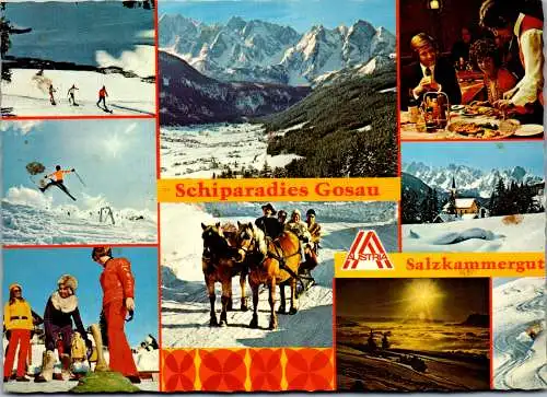 48736 - Oberösterreich - Gosau , Wintersportort im Gosautal , Mehrbildkarte - gelaufen 1984