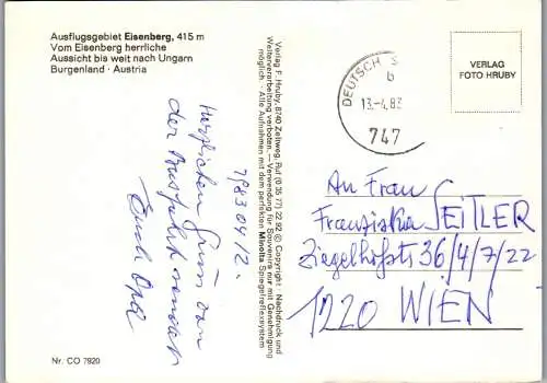 48742 - Burgenland - Eisenberg , Panorama - gelaufen 1983