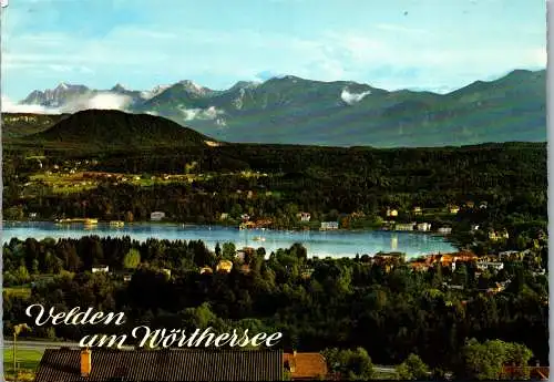 48749 - Kärnten - Velden , am Wörthersee , Panorama gegen die Karawanken - gelaufen