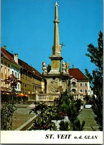 48766 - Kärnten - St. Veit a. d. Glan , Hauptplatz mit Pestsäule - nicht gelaufen