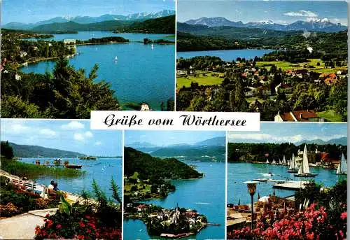 48771 - Kärnten - Wörthersee , Pörtschach , Krumpendorf , Maria Wörth , Velden , Mehrbildkarte - gelaufen 1980