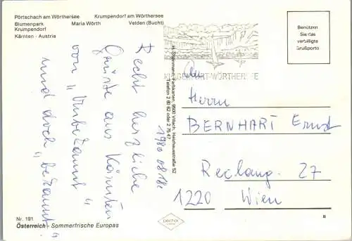 48771 - Kärnten - Wörthersee , Pörtschach , Krumpendorf , Maria Wörth , Velden , Mehrbildkarte - gelaufen 1980