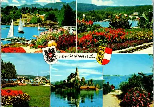 48782 - Kärnten - Wörthersee , Pörtschach , Seebad Reifnitz , Maria Wörth , Strand in Krumpendorf - gelaufen