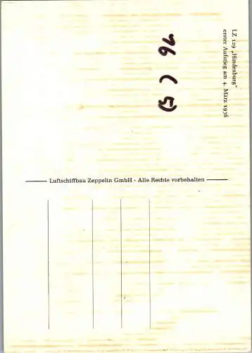 48816 - Flugwesen - Zeppelin , LZ 129 , Hindenburg erster Aufstieg 4. März 1936 - nicht gelaufen