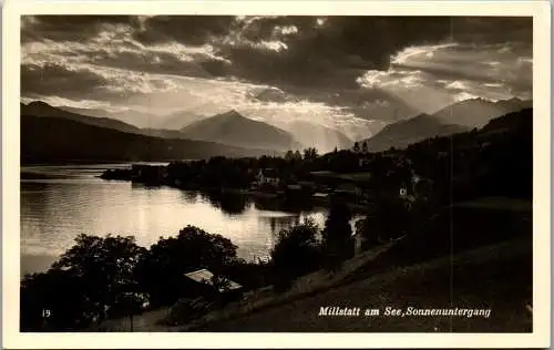 48822 - Kärnten - Millstatt , am See , Sonnenuntergang , Panorama - gelaufen 1937