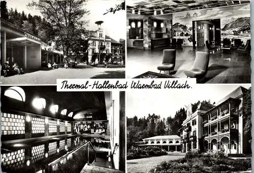 48823 - Kärnten - Villach , Thermal Hallenbad Warmbad Villach , Mehrbildkarte - gelaufen 1963