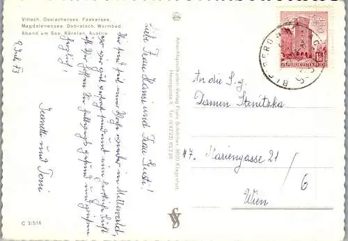 48830 - Kärnten - Villach , Ossiachersee , Faakersee , Magdalenensee , Dobratsch , Warmbad - gelaufen 1973