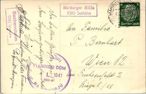 48833 - Slowenien - Planinski Dom , Marburger Hütte , Marburger Haus - gelaufen 1941